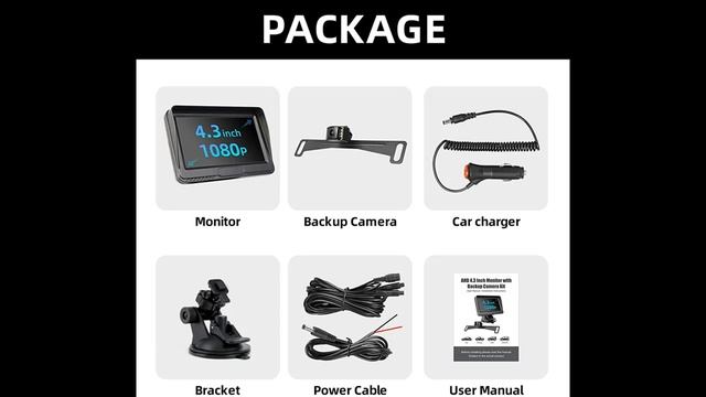 Roadpower 1080P Backup Camera HD with Monitor Kit for Cars,Trucks,Vans,Campers смотреть онлайн