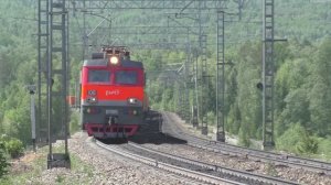 "Валютный поезд" РЖД на Транссибе летом в Сибири | Железная дорога