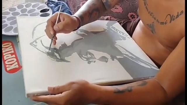 Akosi Dogie & Chix ni Dogie Black and gray portrait painting #chixmiss #viral смотреть онлайн