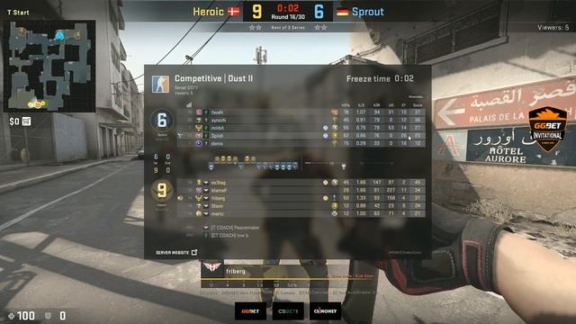 Heroic vs Sprout, map 1 dust2, GG.BET Sydney Invitational смотреть онлайн