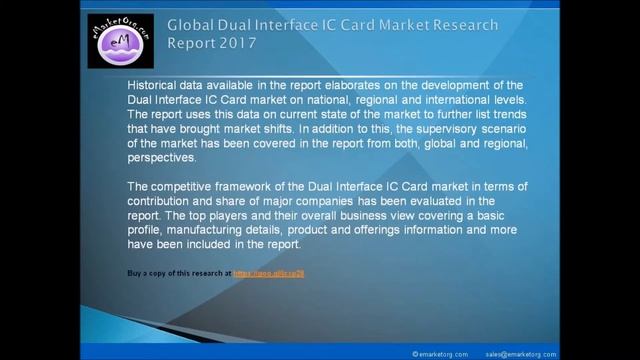 Dual Interface IC Card Market by Type, Application and Manufacturers смотреть онлайн
