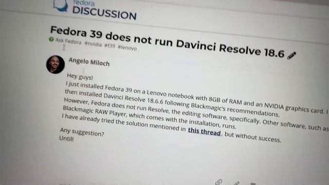 Fedora 39 does not run Davinci Resolve 18.6 смотреть онлайн