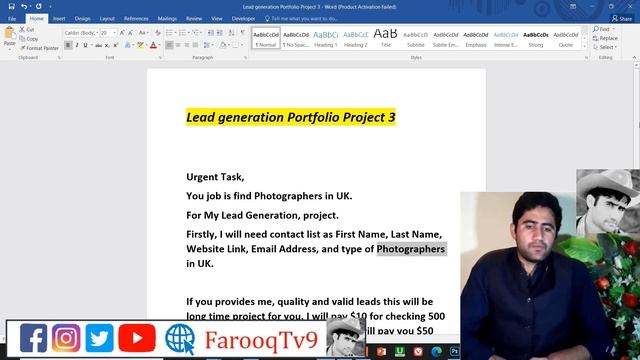 Data Entry and Lead generation Live Projects | Virtual Assistant Complete Course | Farooq Tv смотреть онлайн