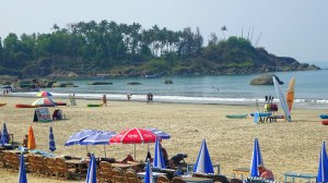 ГОА-24. Экскурсия на пляж Палолем-Palolem. Зашли нашей группой в кафе на пляже. Фото пляжа Палолем