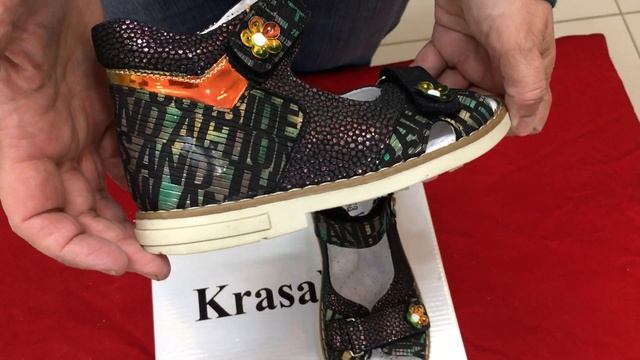 Сандалии для девочки KrasaWin, цвет черный 226-04-21A смотреть онлайн