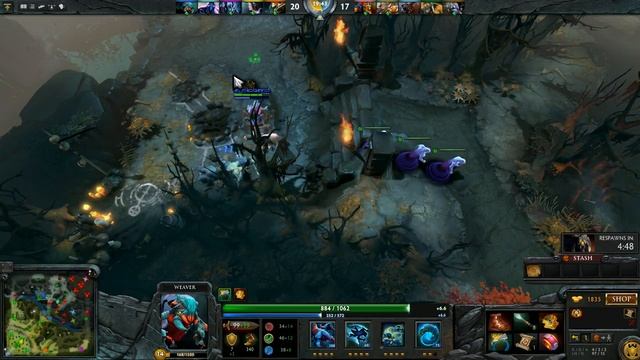 XBOCT (Weaver) - Gameplay Dota 2 MMR смотреть онлайн