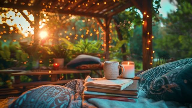 РИТМИЧНЫЕ мелодии ИСПАНСКОЙ гитары / Вечернее пение ПТИЦ / Апрельский ЗАКАТ на заднем дворике... смотреть онлайн