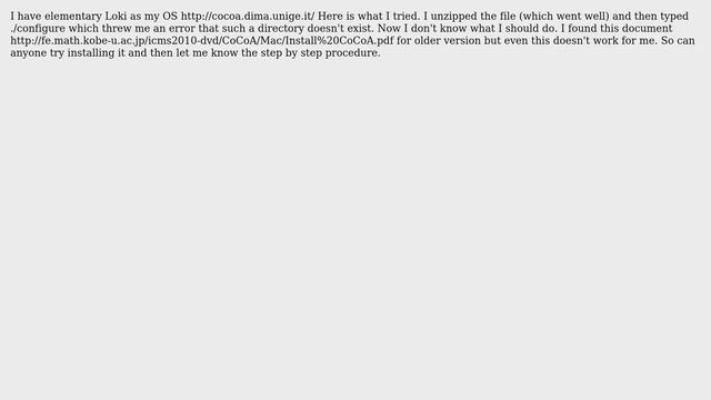 I want to install CoCoA in linux but i am unable to do so? смотреть онлайн