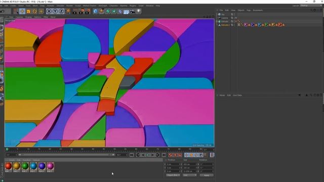 3D abstract concept in Cinema4d смотреть онлайн