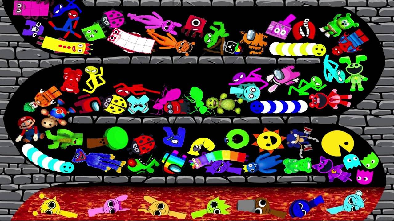 День выживания Стикмена в Лаве. Stickman Vs Sprunki Vs Mario Vs Sonic Vs Pacman Vs Minecraft VsLuigi смотреть онлайн