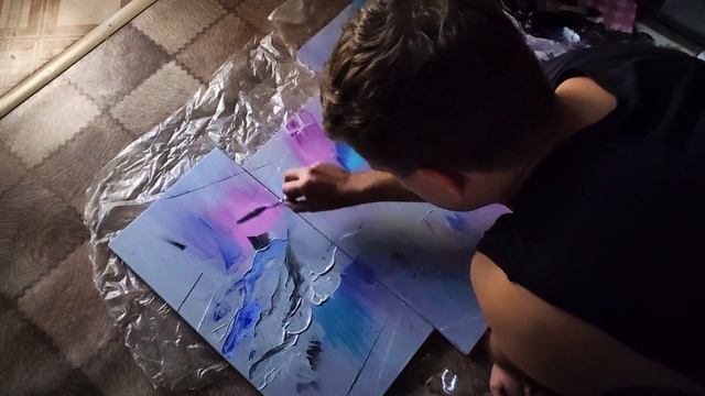 ACRYLIC PAINT / ABSTRACT PAINTING / ЛЕГКАЯ Живопись акрилом / Модульная картина акрилом смотреть онлайн