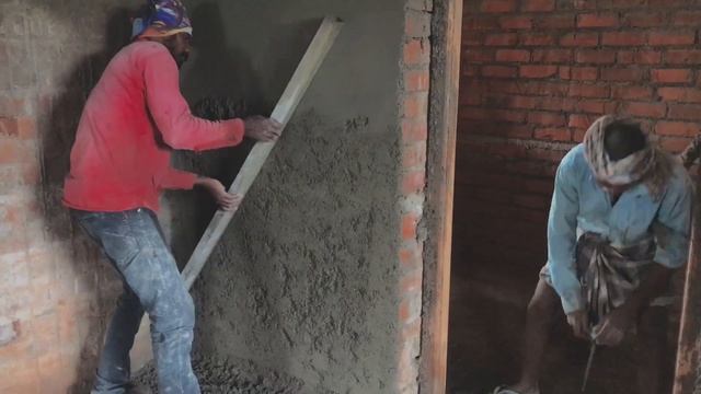 Amazing fast Brick 🧱 Plastering trick | Brick wall finish | Using Sand,Cement and Water | смотреть онлайн