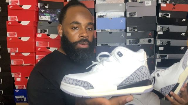 AIR JORDAN 3 " WHITE CEMENT REIMAGINED " TD SIZE смотреть онлайн