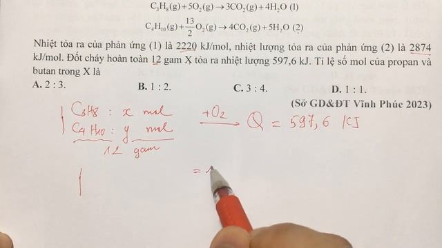 Một mẫu khí gas X chứa hỗn hợp propan và butan. Cho các phản ứng смотреть онлайн