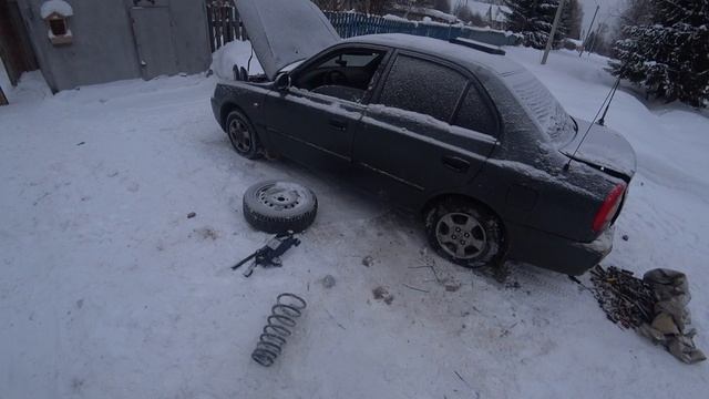 как поднялся хендай акцент на проставках и усиленных пружинах смотреть онлайн