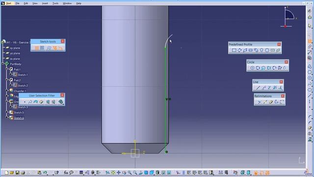 CATIA Tutorial - PartDesign Exercise 6 - v3 смотреть онлайн