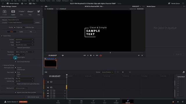 Render Your Video With An Alpha Channel in DaVinci Resolve смотреть онлайн