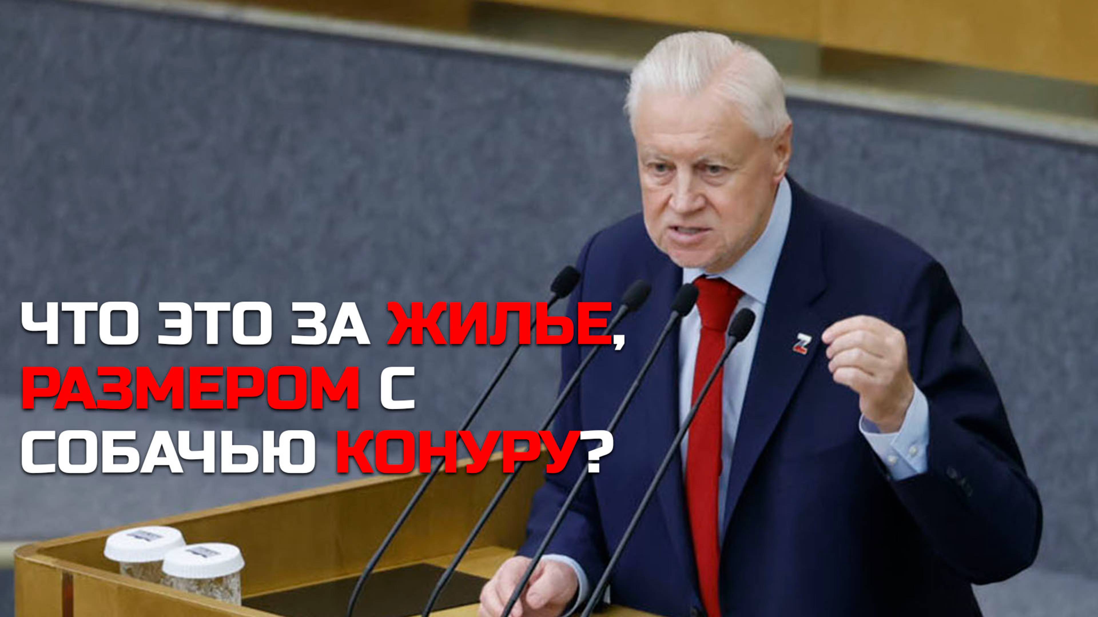 «Что это за жилье размером с собачью конуру?» Миронов раскритиковал малометражное жильё. смотреть онлайн