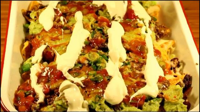 Nachos Recipe Corn Chips Guacamole Salsa Beef Bean Sour Cream Mexican смотреть онлайн