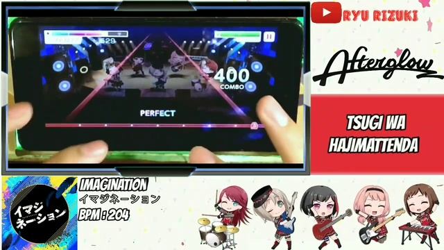 [バンドリ]BanG Dream! ! Imagination Cover By Afterglow [Expert][With Romaji lyrics][Handcam] смотреть онлайн