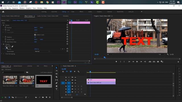 KINO MONTAJ Online Dərs-Obyekt Arxasında Mətn Effekti (Adobe Premiere Pro)
