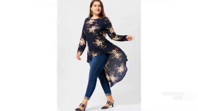 Женская одежда с Aliexpress- симпатичная блуза с асимметричным низом. смотреть онлайн