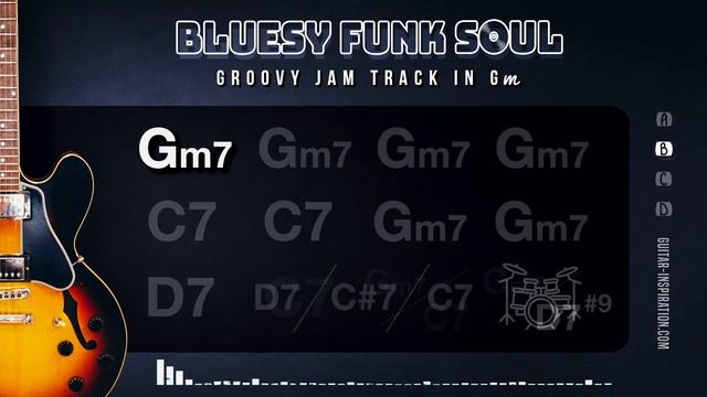 Bluesy Funk Soul Guitar Backing Track _ Gm (Dorian) _ 125 bpm смотреть онлайн