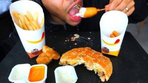 ASMR BURGER KING IMPOSSIBLE WHOPPER CHICKEN NUGGETS CORN DOG FRIES ONION RINGS RANCH EATING JERRY