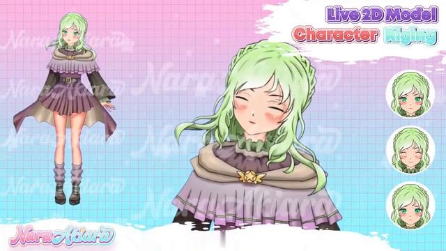 Anime Girl Green Hair Loli VTuber Model for Live Streaming, Vtuber Streamers смотреть онлайн