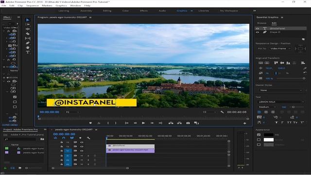 Essential Graphic panel Adobe Premiere Pro tutorial for beginners смотреть онлайн
