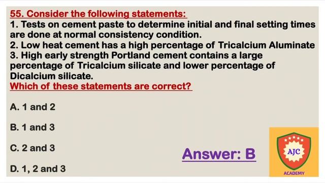 TNPSC/Building Material and Construction Practices/Cement MCQs - 6 смотреть онлайн