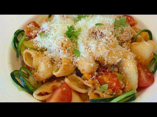 Паста с индейкой и овощами смотреть онлайн