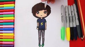 Как легко нарисовать и раскрасить мальчика