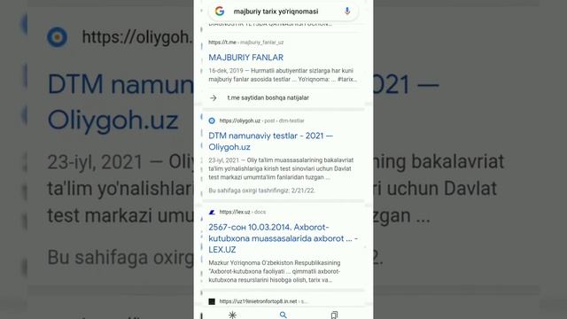 DTM  Majburiy Tarix Blok Batafsil  |  2023-2024 Yil Uchun