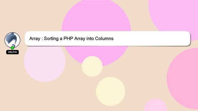 Array : Sorting a PHP Array into Columns смотреть онлайн