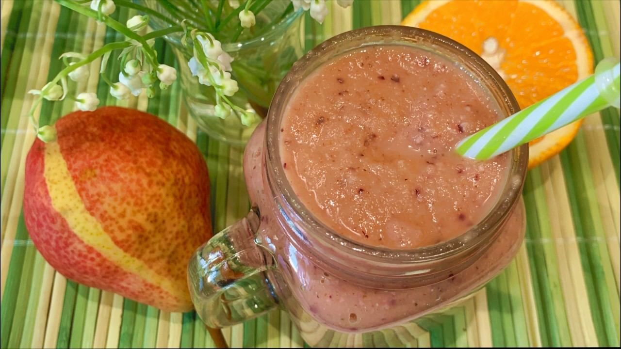 Полезный смузи - овсянка, слива, груша, апельсин смотреть онлайн