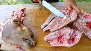 РАЗДЕЛКА БАРАНЬЕЙ ГОЛОВЫ и ПРИГОТОВИЛИ БЛЮДО