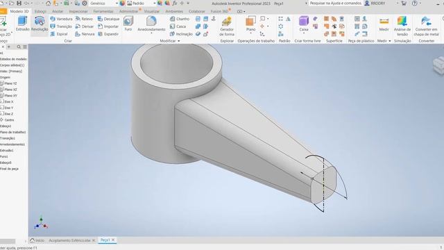 Aula 392 - Modelamento do Acoplamento Esférico no Inventor 2023 смотреть онлайн