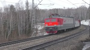 Грузовые поезда России весной на Транссибе | Железная дорога в Сибири