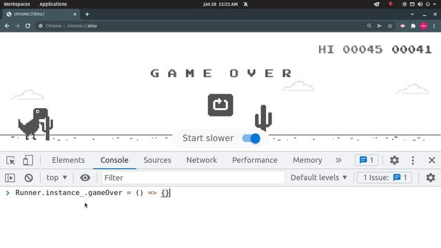 How To Hack The Dinosaur Game On Google Chrome For Unlimited Score..!