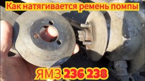Как натягивается ремень помпы, на двигателе ямз-236 238, автомобиль МАЗ.