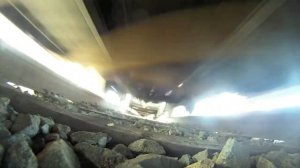 Train runs over camera