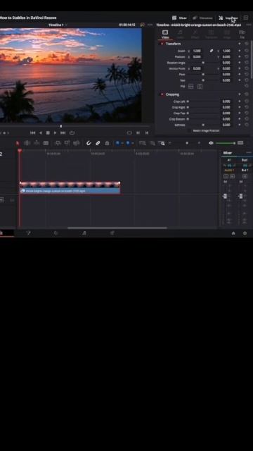 How to Stabilize your video clips in DaVinci Resolve #videoediting #shorts смотреть онлайн