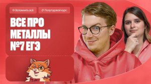 Всё про металлы для ЕГЭ по химии. Задание №7 | Полугодовой курс | Степенин и Дацук