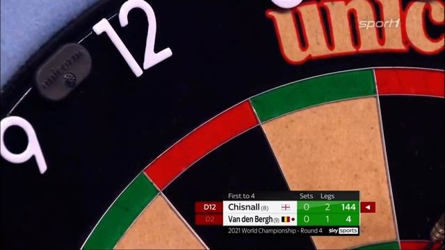144er CHECKOUT DAVE CHISNALL - Chisnall vs Van den Bergh - World Darts Championship 2021 смотреть онлайн