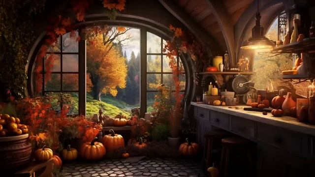Autumn At Green Witch's House Ambience And Music _ Fantasy Cozy Fall #witchcore #cottagecore