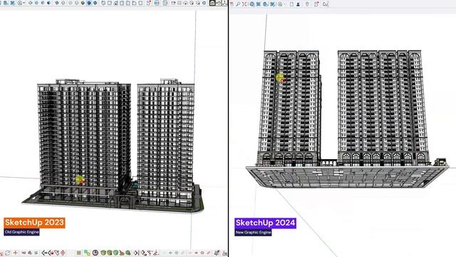 SketchUp 2023 Vs SketchUp 2024 - Compare Graphic Engine