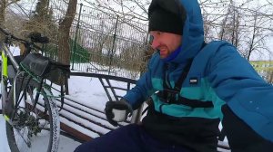 Тест самодельной, зимней вело резины.Всё шло хорошо, пока не...