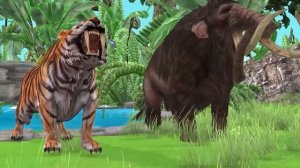 10 Mammoth Elephant Cow Gorilla vs 5 Giant Tiger Dinosaur Fight Baby Cow  Saved By Woolly Mammoth