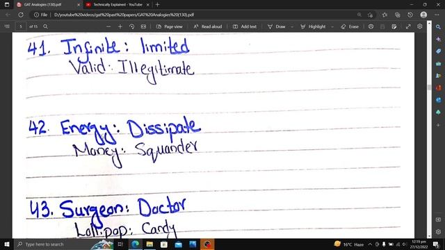 123 GAT General Past paper Analogies- Part-1 смотреть онлайн